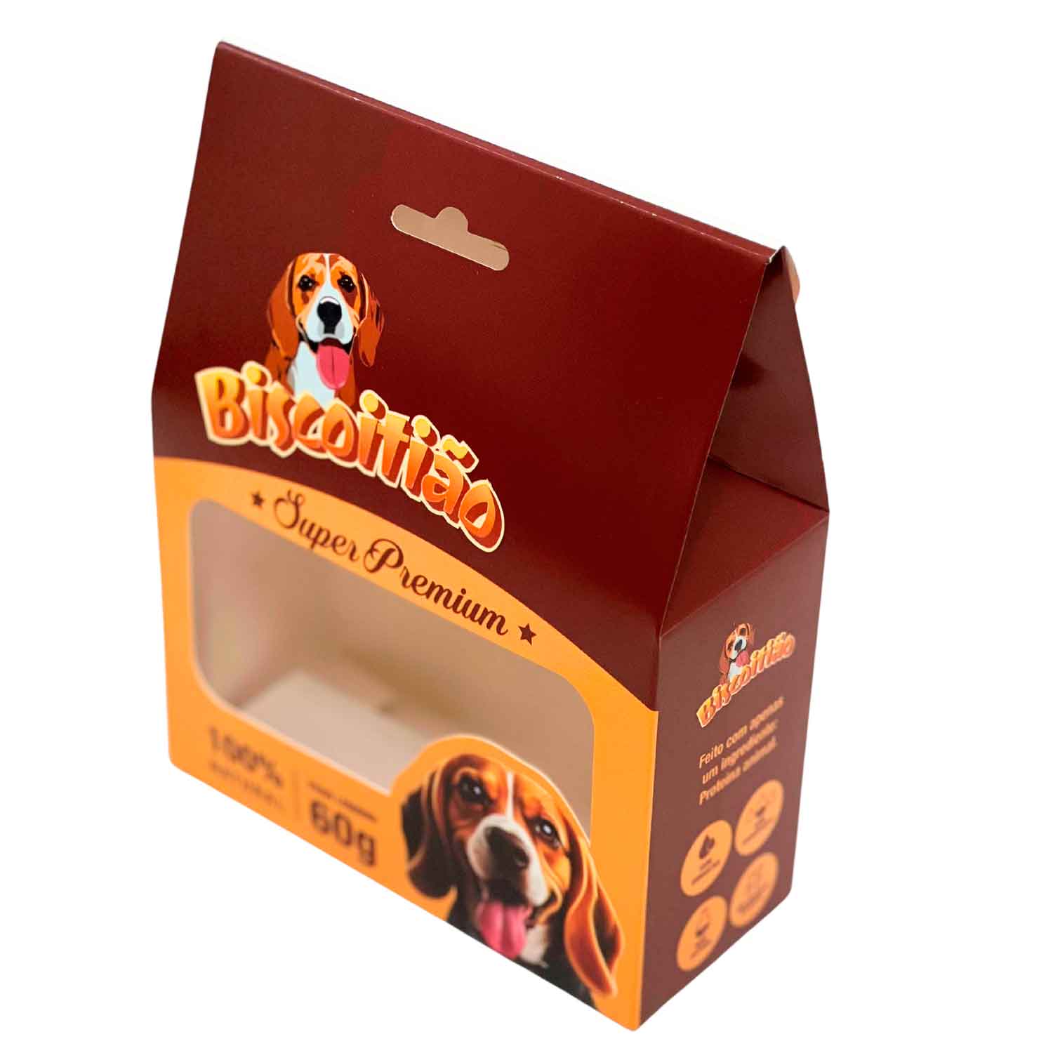 Embalagem personalizada para biscoitos 14x6x18 cm com visor de acetato