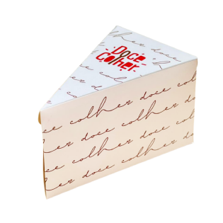 Embalagem Bolo Fatia s/ Berço (17 x 10 x 10 cm) Personalizada