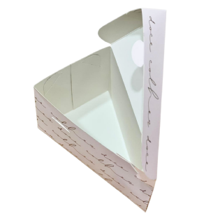 Caixa triangular personalizada para bolo fatia com fechamento por travas â Multicaixasnet.