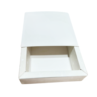 Embalagem gaveta multiuso 9x9x3cm com tampa deslizante e acabamento fosco