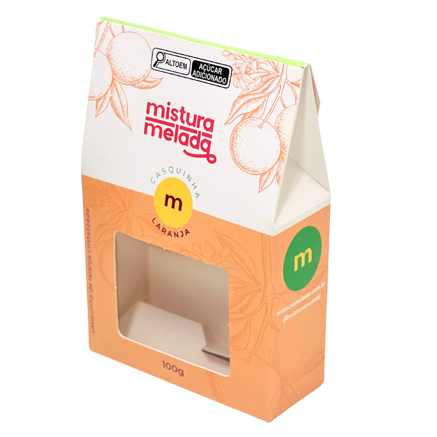 Embalagem para doces personalizada 10 x 4 x 15 cm com visor vazado na frente