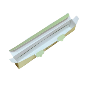 Caixa para eletrônico personalizada 17,1x1,85x3,5cm aberta mostrando interior branco â Multicaixasnet