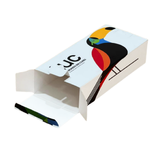 Embalagem para óculos personalizada 16,5x7,5x4cm aberta mostrando o interior branco â Multicaixasnet