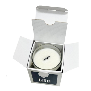 Embalagem para vela personalizada 9x9x8,7cm com interior branco e berço empastado â Multicaixasnet