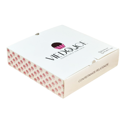 Embalagem para Torta sem Visor (21,5 x 21,5 x 5,5 cm) Personalizado