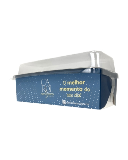 Forma Forneável Bolo Inglês Caseirinho 390g c/ Tampa (18,5 x 6,6 x 6,5 cm) Personalizada