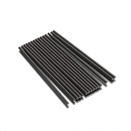Canudo de Papel Biodegradável Preto (197 x 6 mm) Embalados Individualmente - 500 unidades