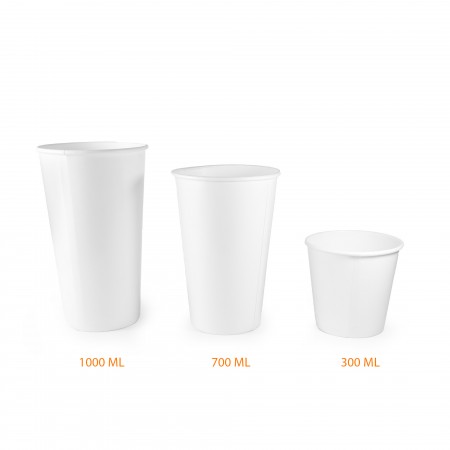 Copo Papel Descartável Branco 1000 Ml s/ tampa - 30 unidades