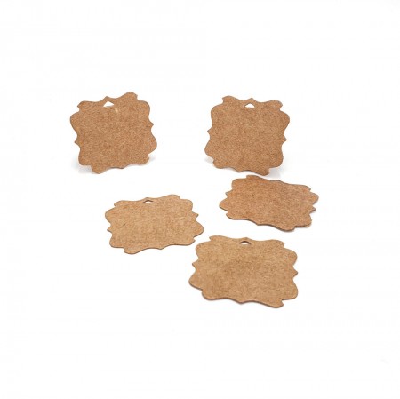 Tag Quadrada Kraft (3,8 x 3,3 cm) 100 Unidades