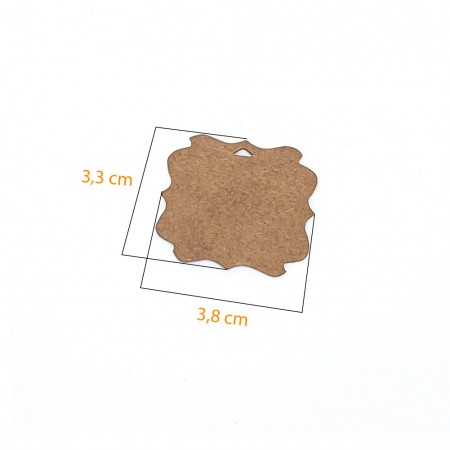 Tag Quadrada Kraft (3,8 x 3,3 cm) 100 Unidades