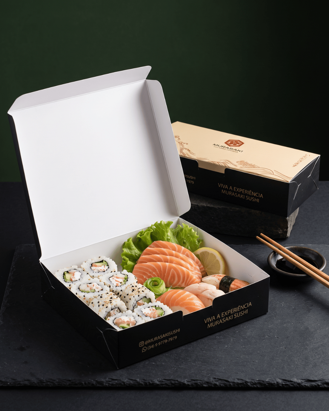 Embalagem para Sushi e Combinados (20,7 x 7,3 x 5 cm) Personalizado