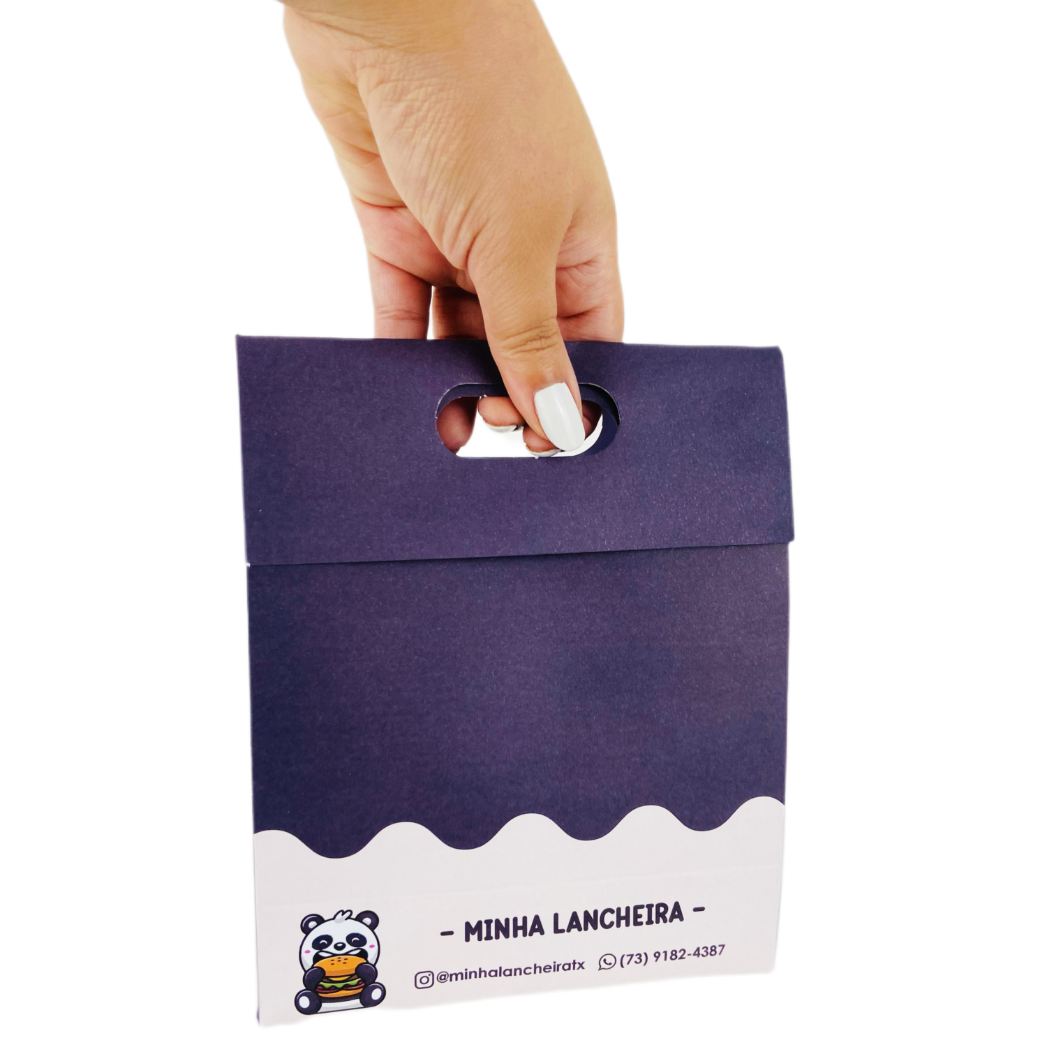 Sacola Offset 180g c/ Alça Vazada (15 x 7 x 15 cm) Personalizada