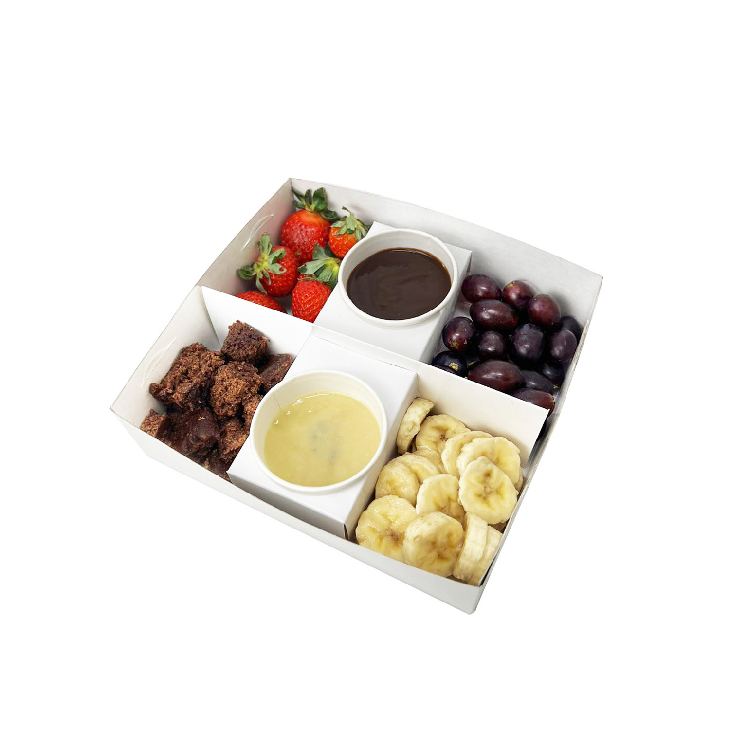 Embalagem para Fondue c/ Divisória e Visor Vazado (20 x 18 x 6 cm) Personalizada
