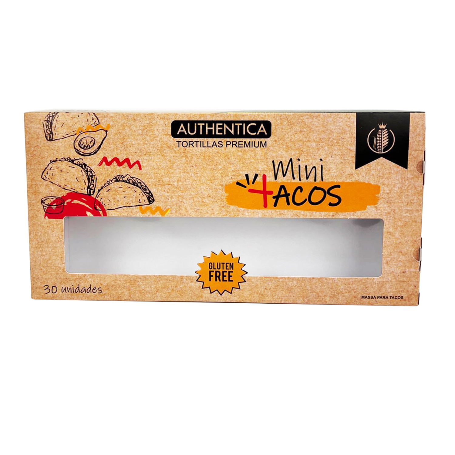 Embalagem Caixa para Tacos, c/ Visor de acetato (26,5 X 4 X 13 cm) Personalizada