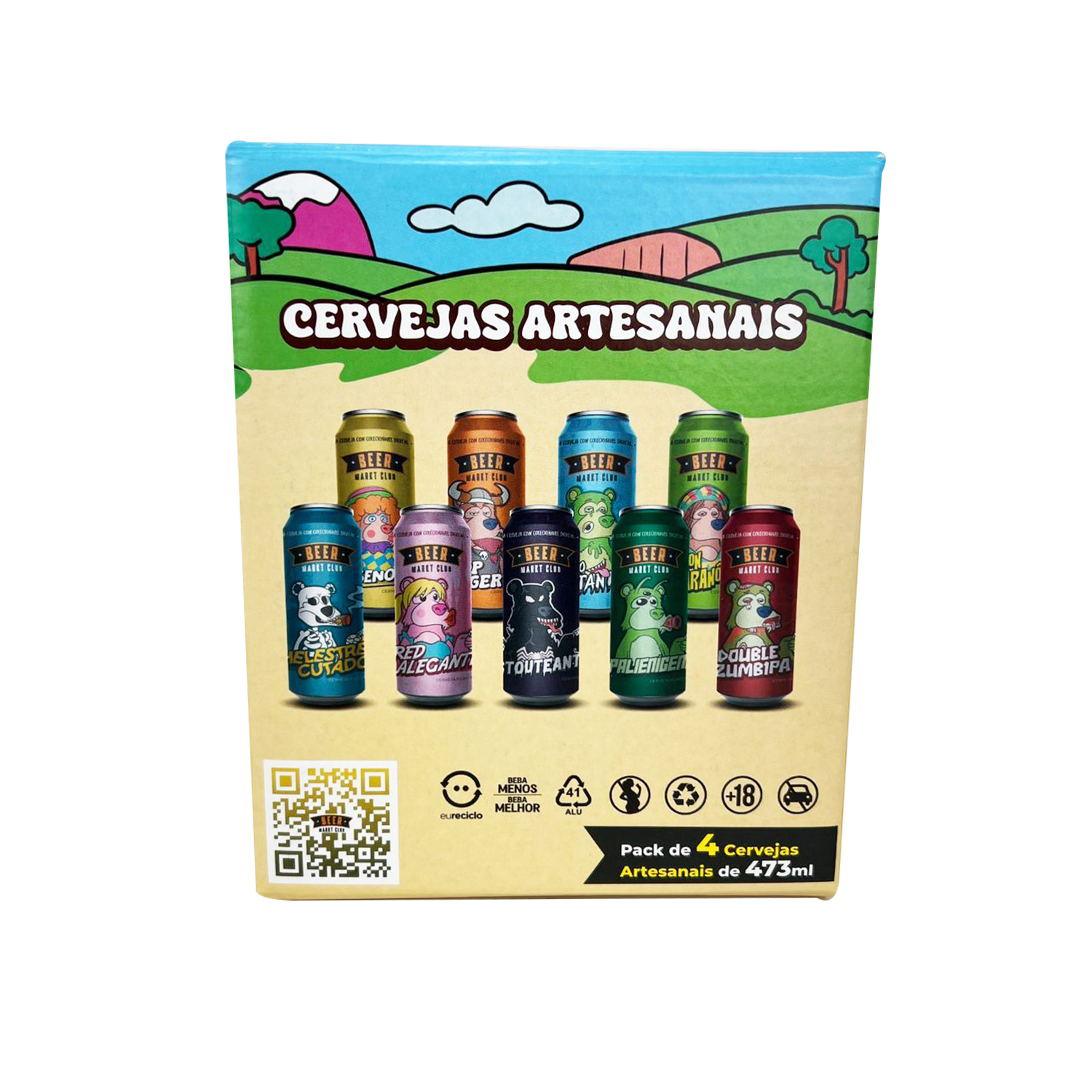 Caixa empastada p/ 4 latas (13,5 x 13,5 x 16 cm) Personalizada