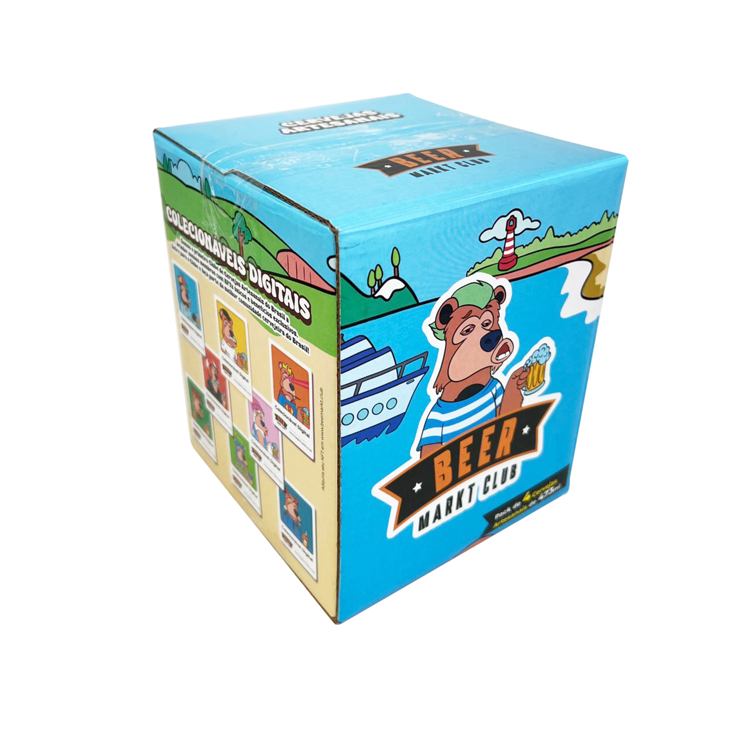 Caixa empastada p/ 4 latas (13,5 x 13,5 x 16 cm) Personalizada