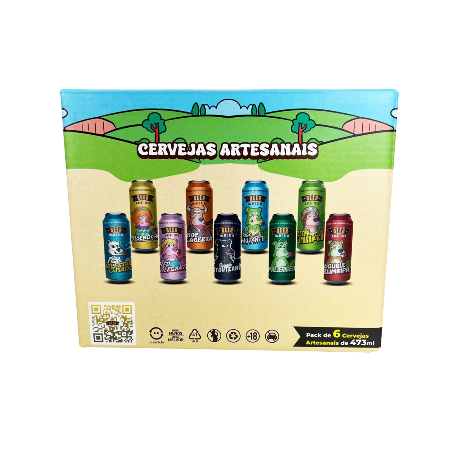 Caixa empastada p/ 6 latas (19,8 x 13,5 x 16 cm) Personalizada