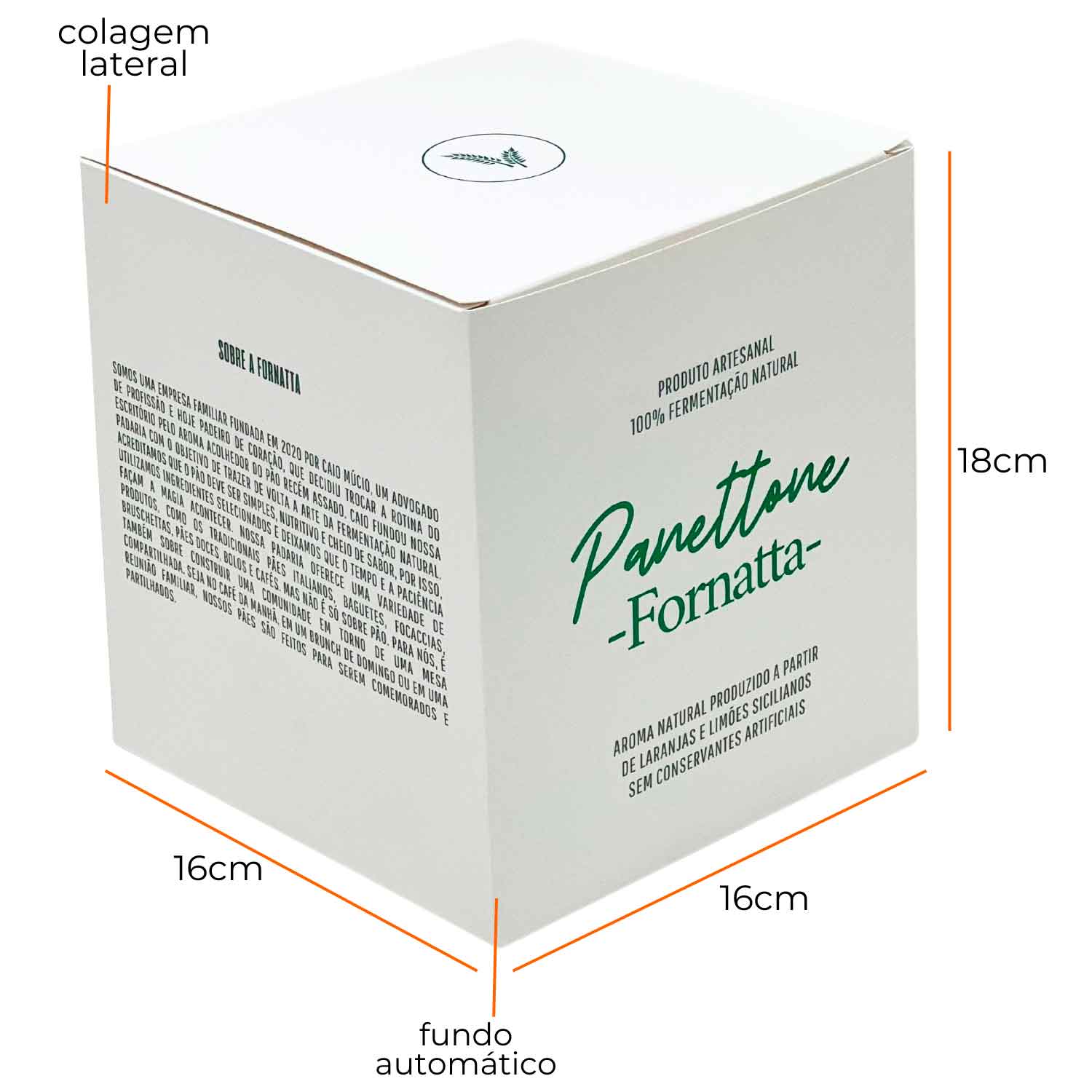 Embalagem para Panetone (16 x 16 x 18 cm) Personalizado