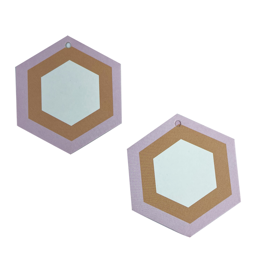 Tag Sextavada Rosa e Rosé (5 x 6 cm) - 100 Unidades