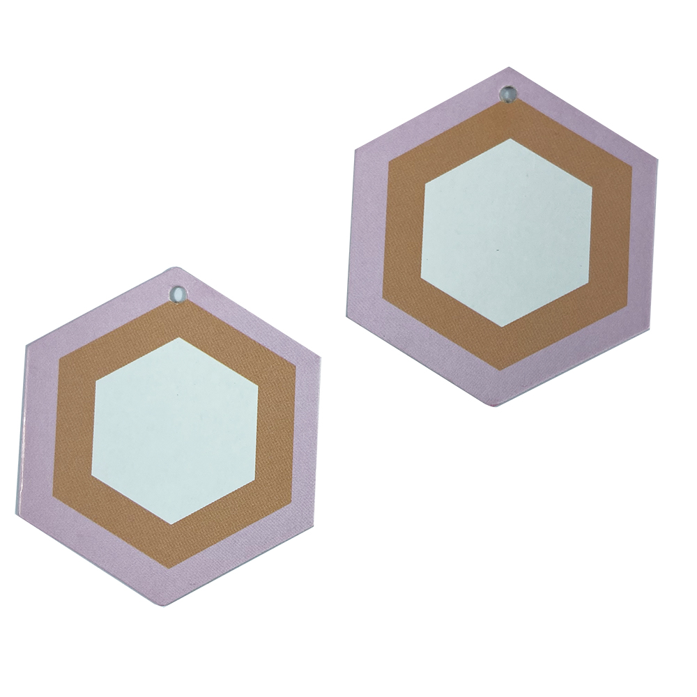 Tag Sextavada Rosa e Rosé (5 x 6 cm) - 100 Unidades