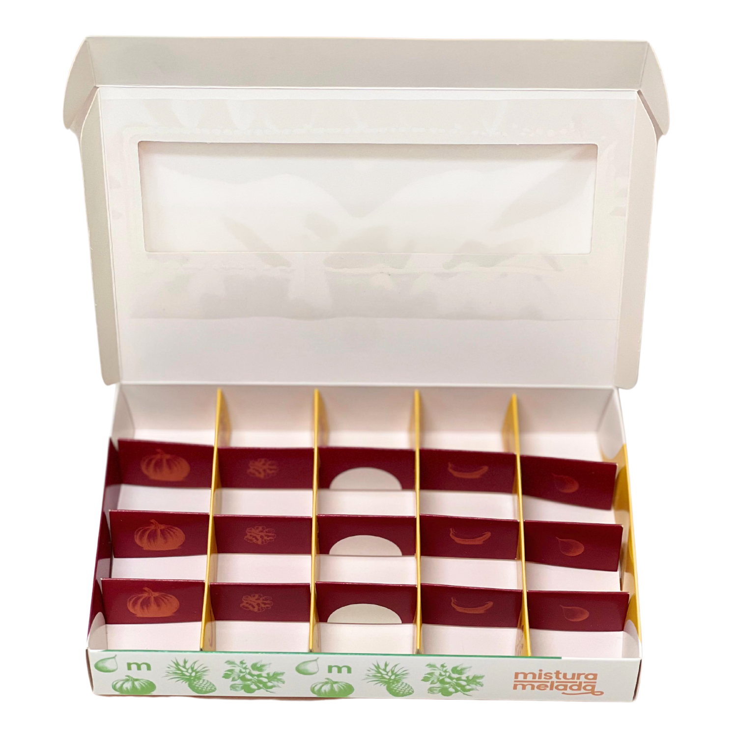 Embalagem para 20 Brigadeiros Gourmet (21 x 13,6 x 3 cm) Personalizada
