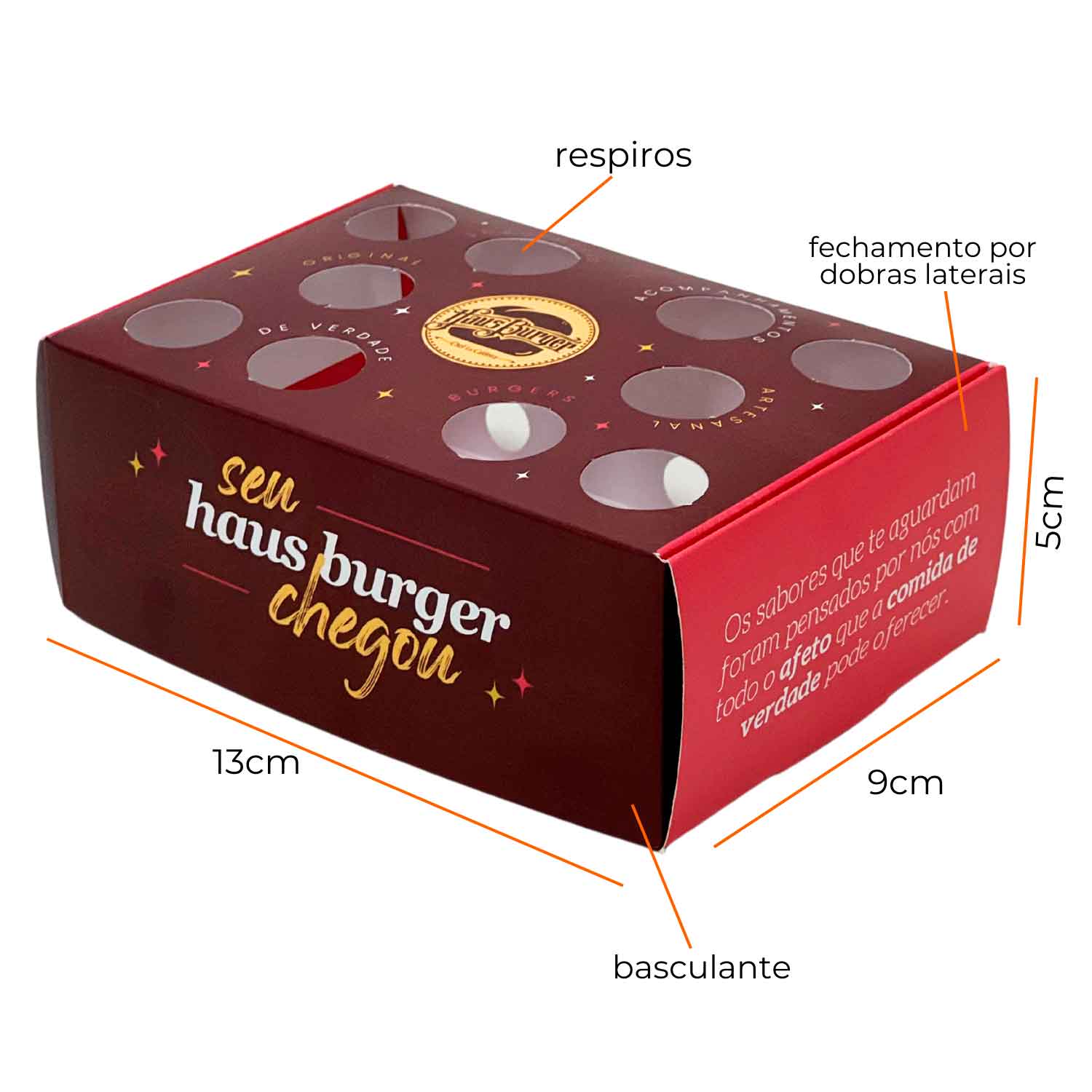 Embalagem Para frituras, porções, Batata (13 x 9 x 5 cm) - Personalizada