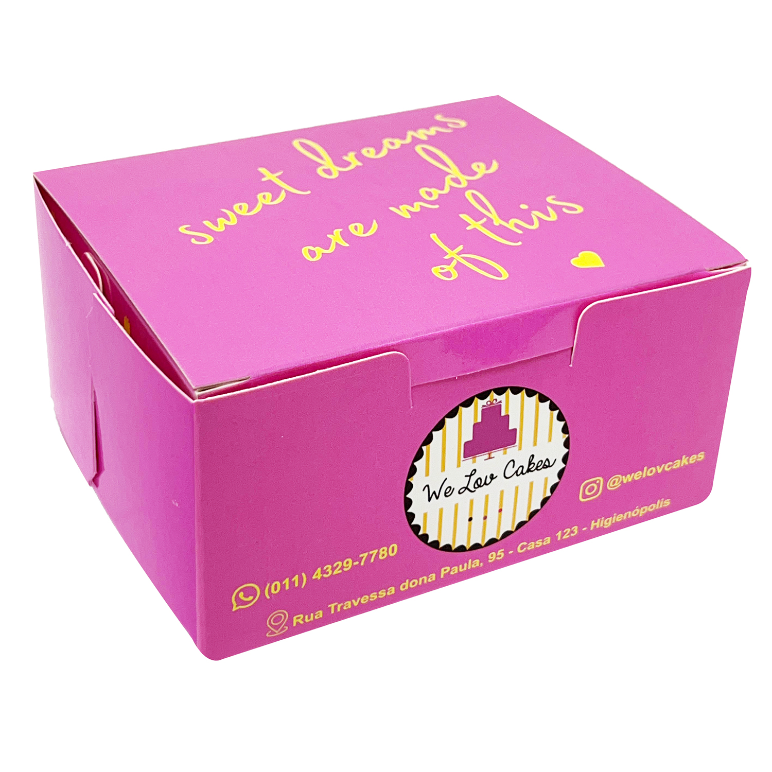Embalagem Bolo Fatia Retangular (12 x 10 x 6 cm) Personalizada