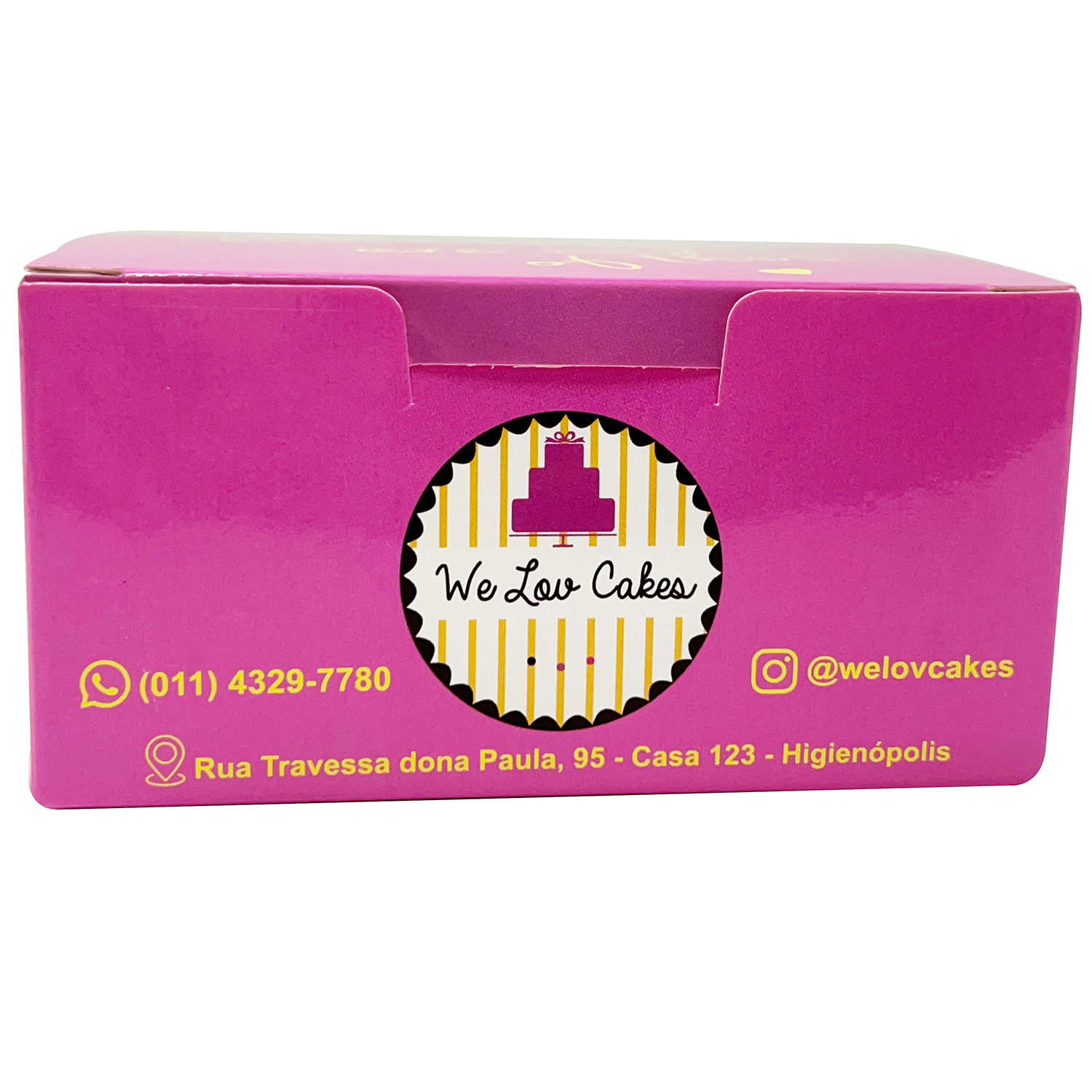 Embalagem Bolo Fatia Retangular (12 x 10 x 6 cm) Personalizada