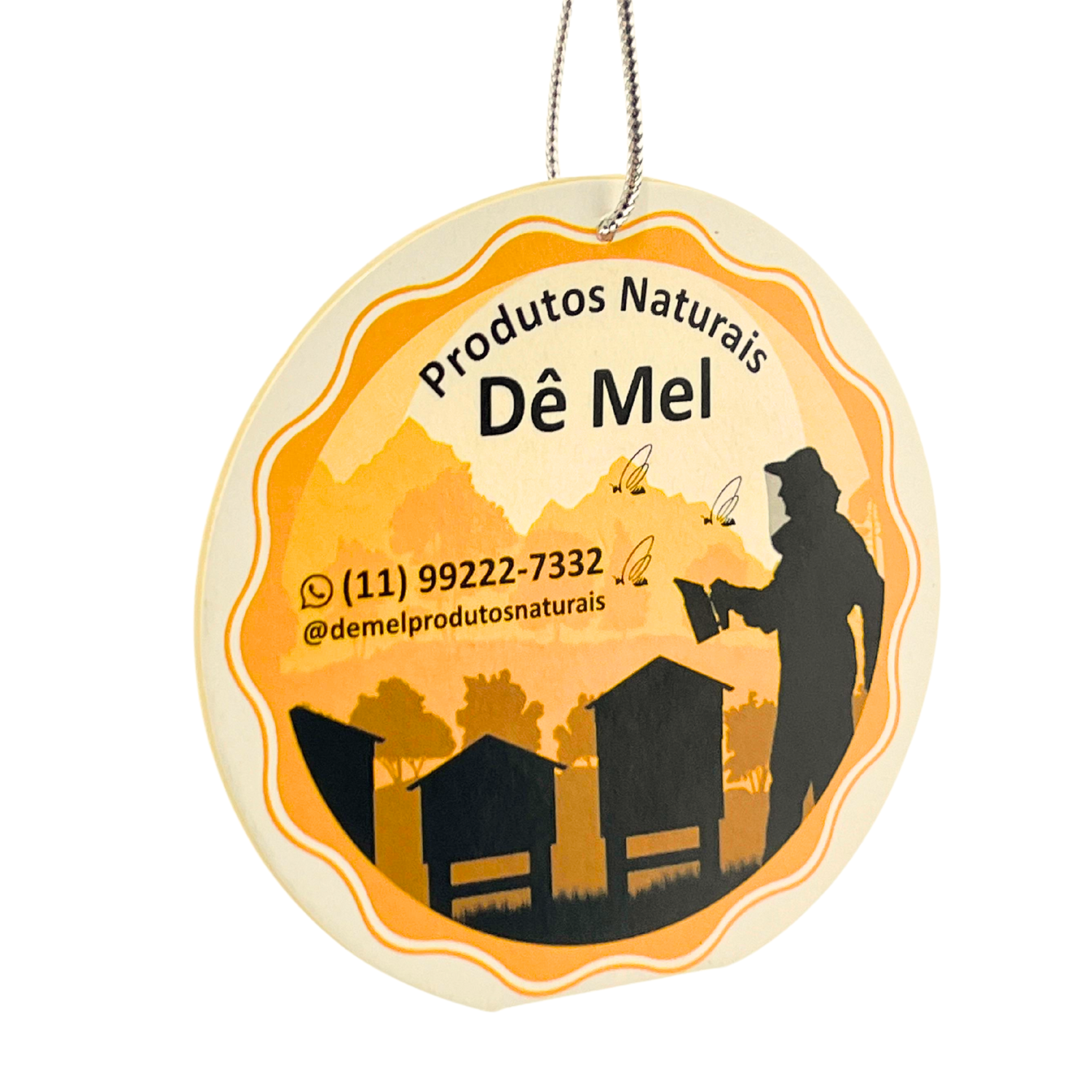 Tag colada com impressão frente e verso (diamentro 8 cm) Personalizada