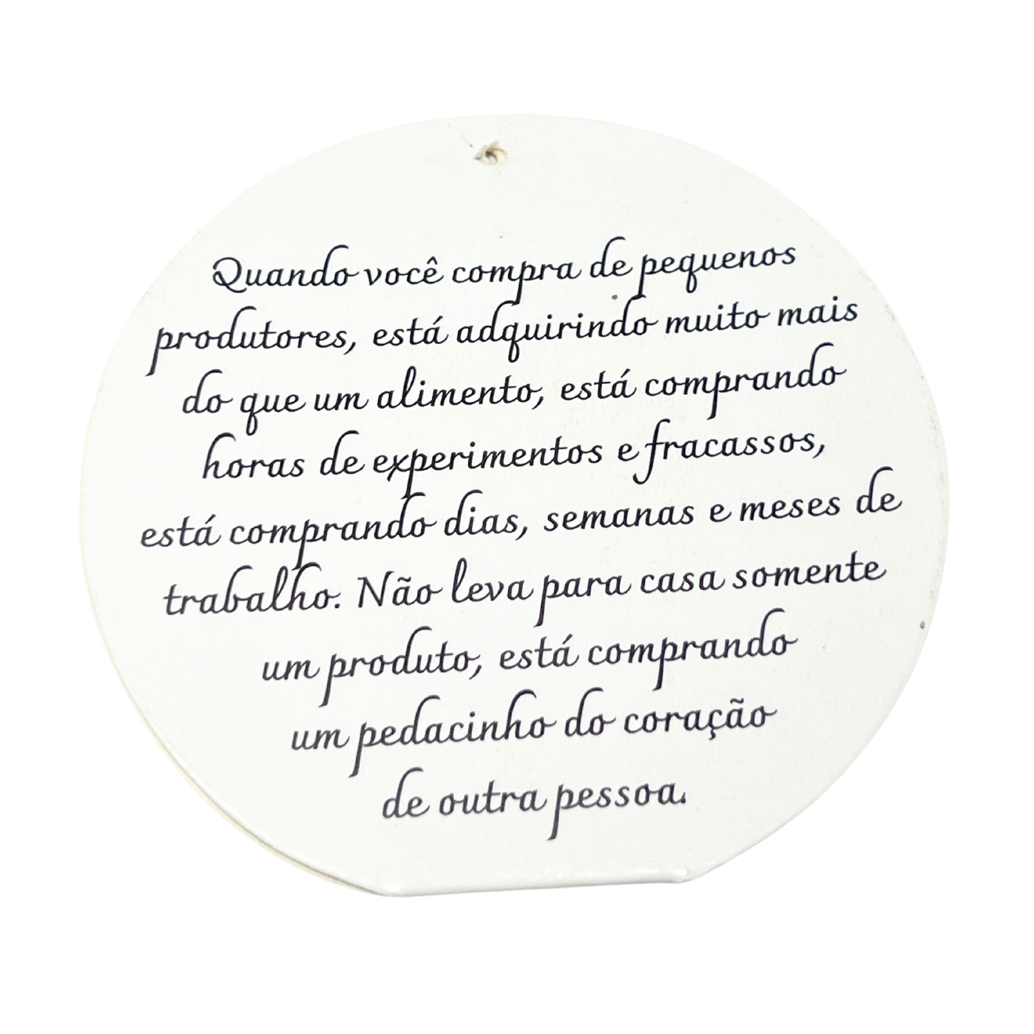 Tag colada com impressão frente e verso (diamentro 8 cm) Personalizada
