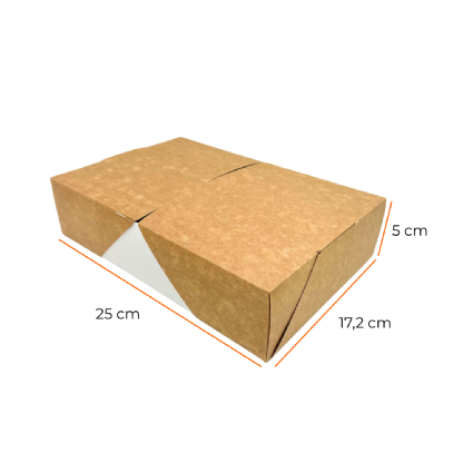 Caixa mesa com divisórias e porta molho (25 x 18 x 8 cm) - 50 unidades