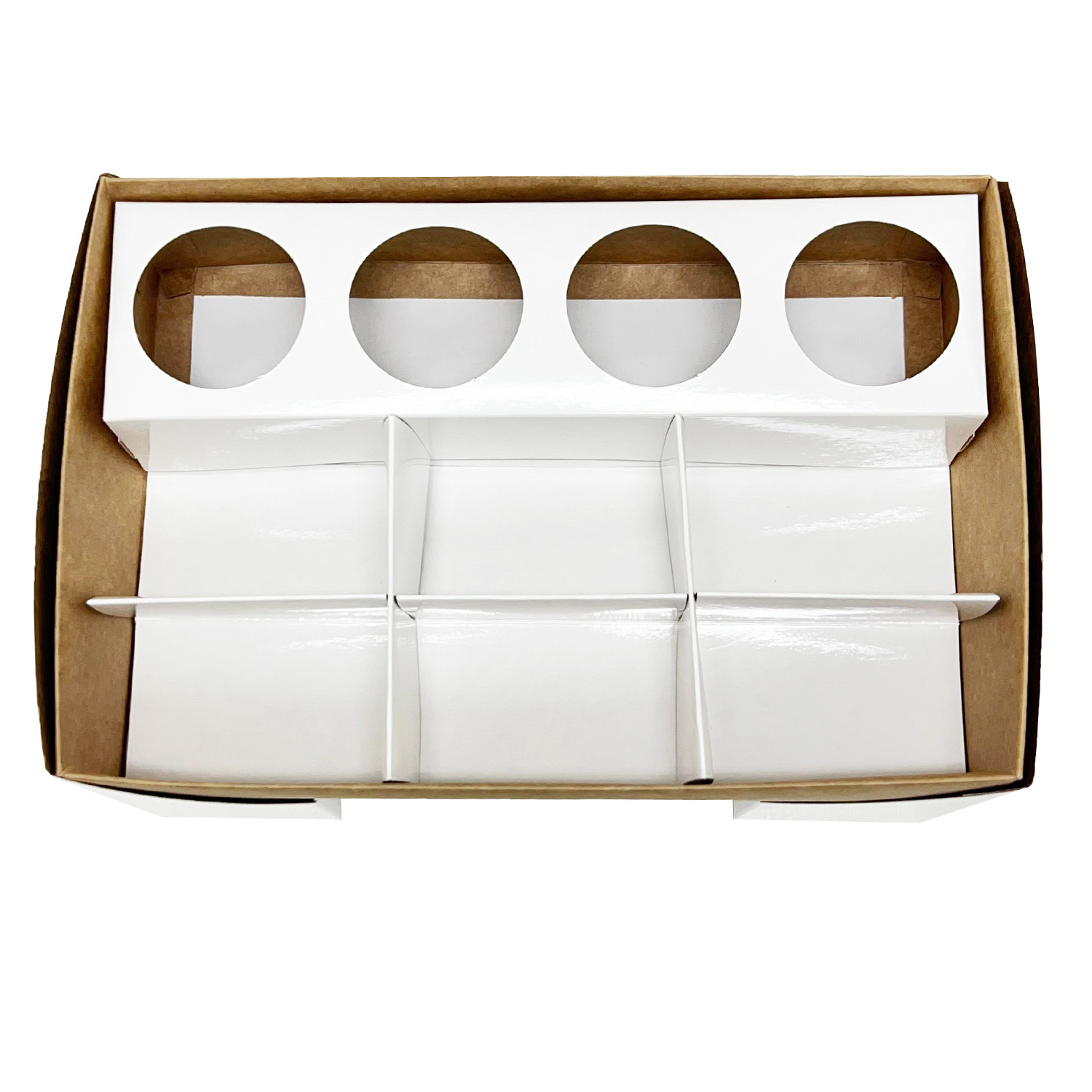 Caixa mesa com divisórias e porta molho (25 x 18 x 8 cm) - 50 unidades