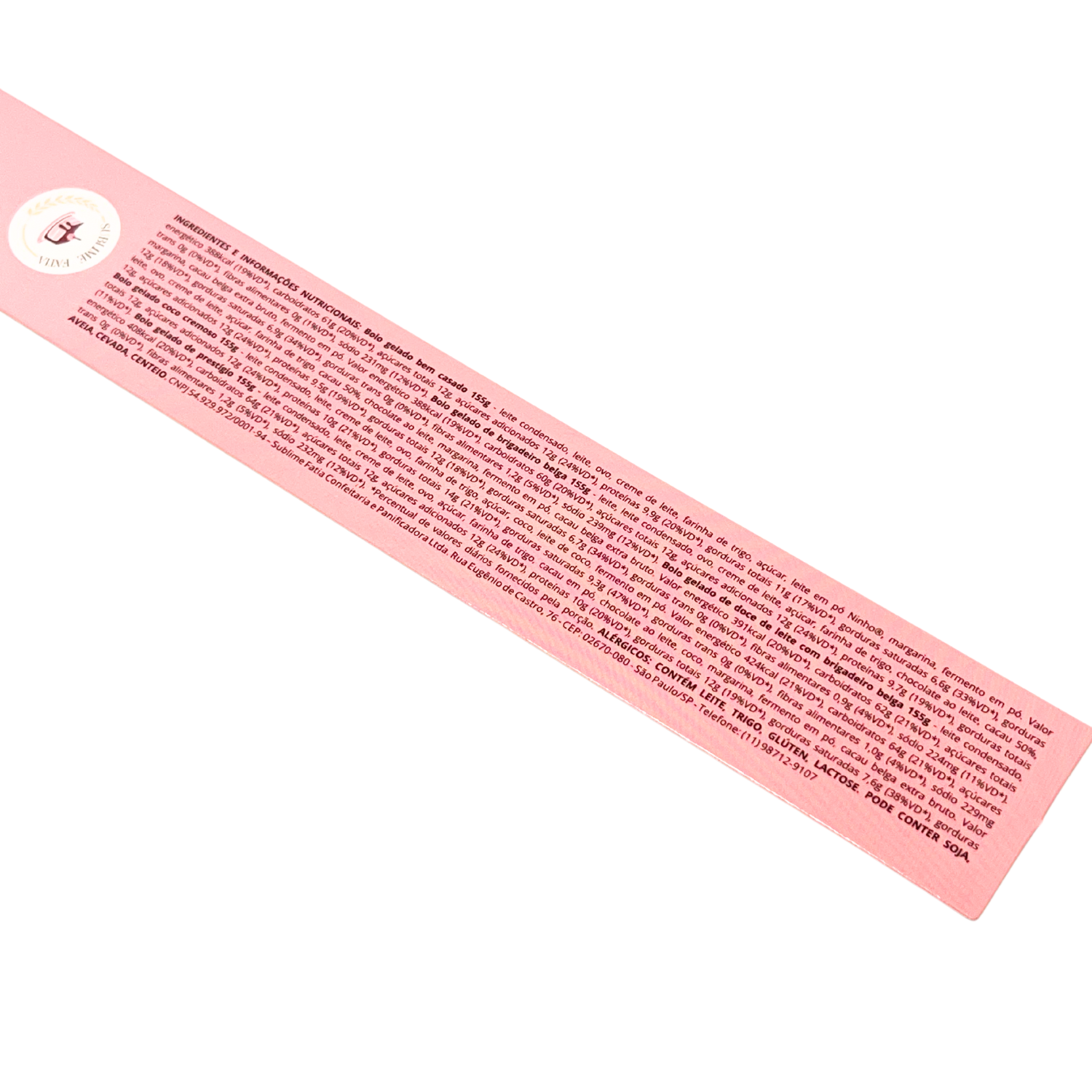 Cinta para Sorvete c/ Laminação interna e externa (30 x 3,5 cm) Personalizada
