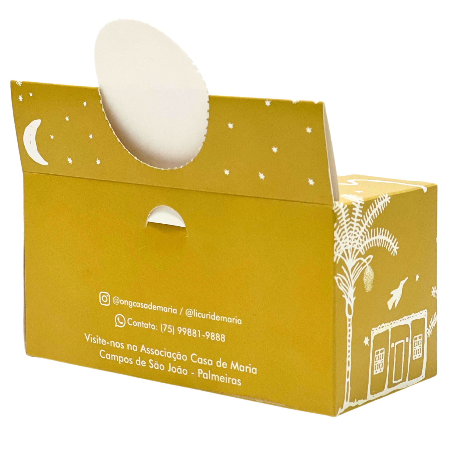 Embalagem Display c/ Picote e Laminação externa (14 x 14 x 7 cm) Personalizada