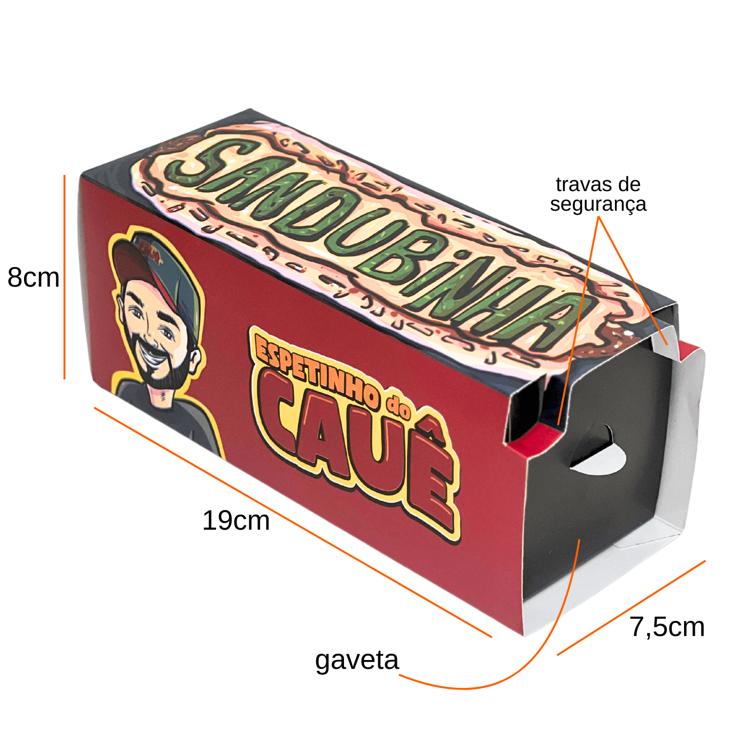 Embalagem para Hot dog (19 x 7,5 x 8 cm) Personalizado