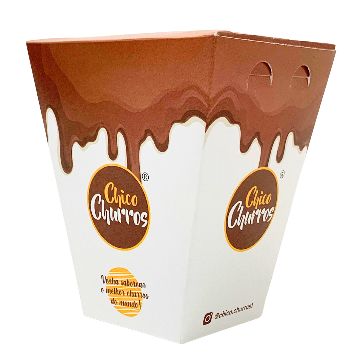 Embalagem para Churros c/ Porta Molho ( 10 x 8 x 11,5 cm ) Personalizada