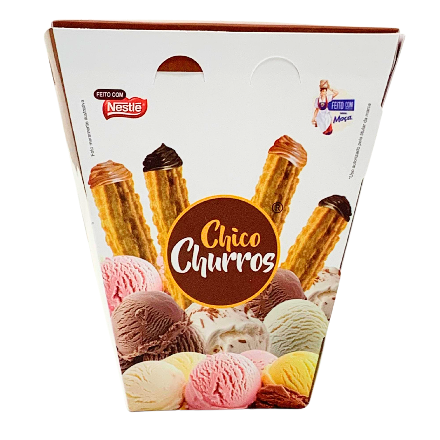 Embalagem para Churros c/ Porta Molho ( 10 x 8 x 11,5 cm ) Personalizada