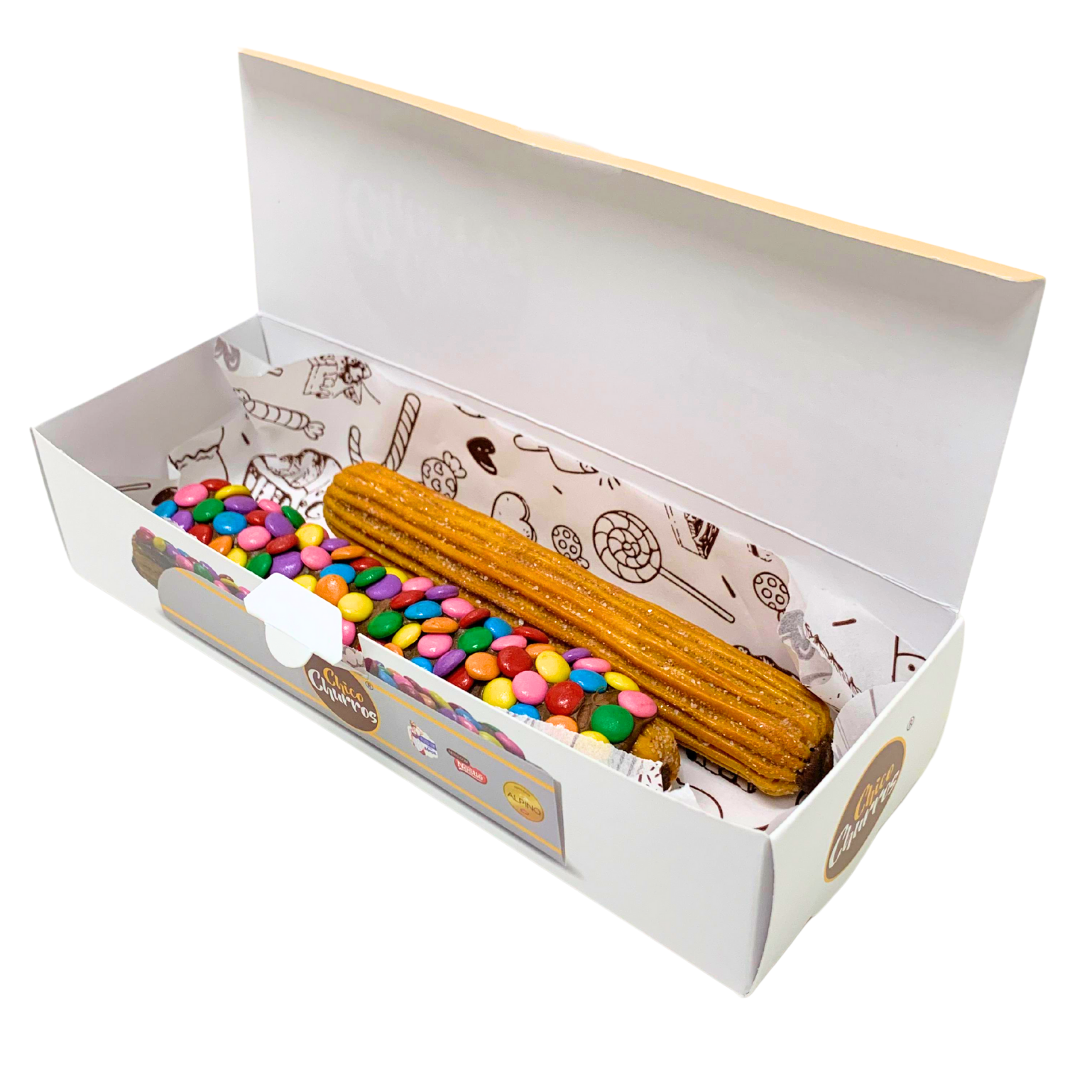 Embalagem para Churros Delivery (20 x 7 x 4,5 cm) Personalizada