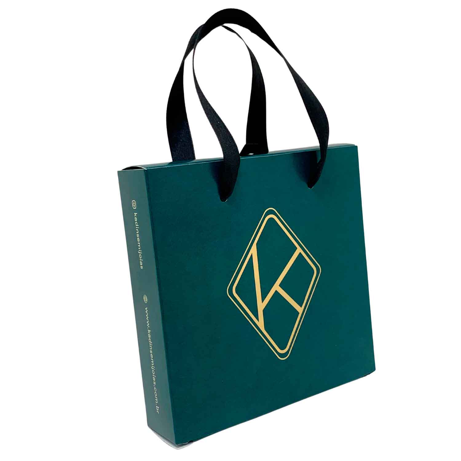 Embalagem gaveta com alça e Puxador (13 x 13 x 3 cm) Personalizada