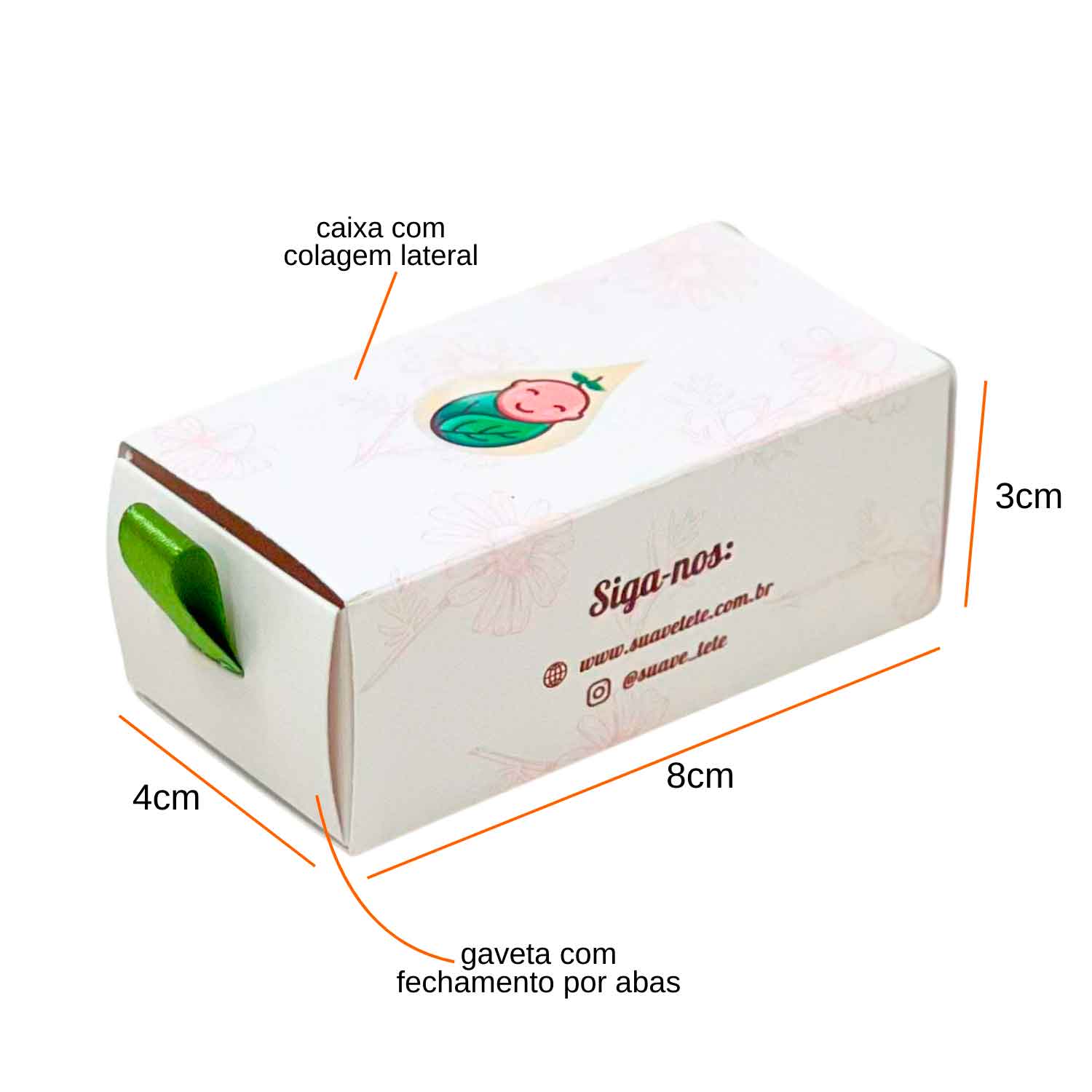 Embalagem Gaveta (8 x 4 x 3 cm) Personalizado