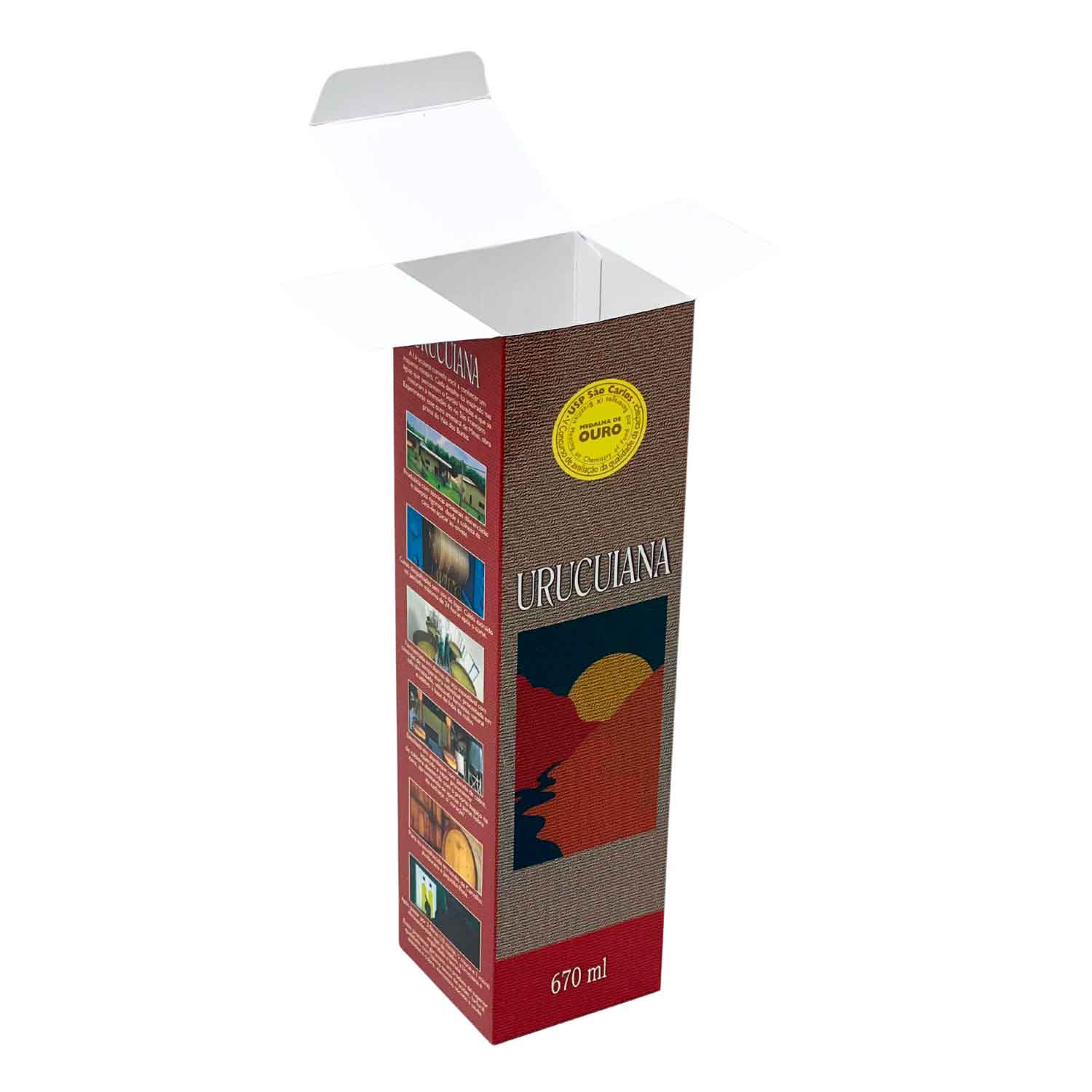 Caixa Para Garrafa de Cachaça (7,4 x 7,2 x 28,5 cm) Personalizada