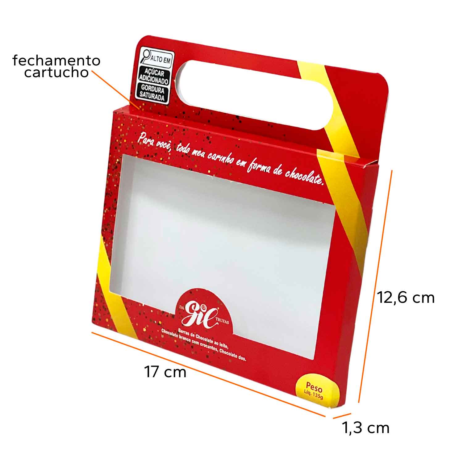 Embalagem Kit Barra de Chocolate (17 x 1,3 x 12,6 cm) Personalizado