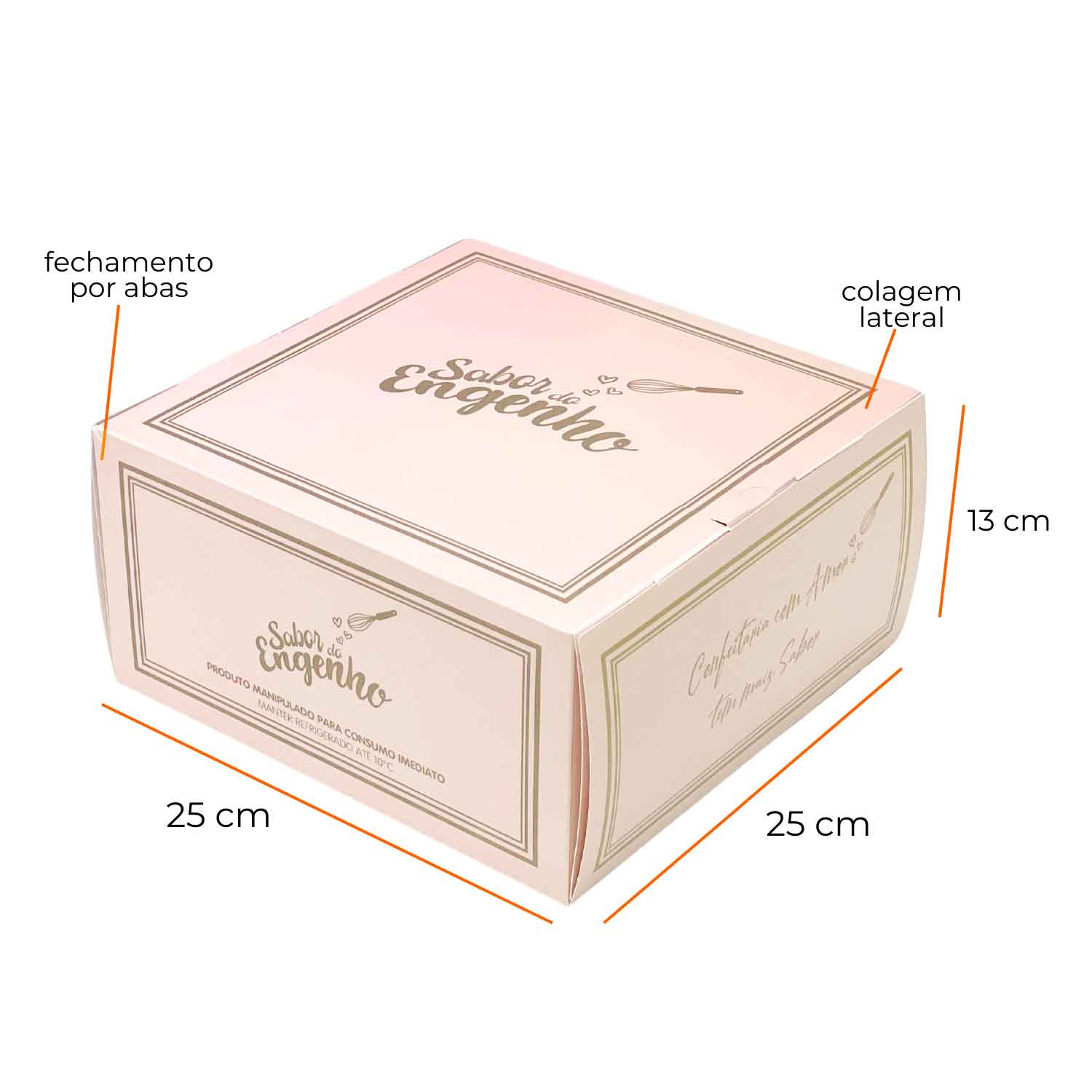 Embalagem para Bolo (25 x 25 x 13 cm) Personalizada