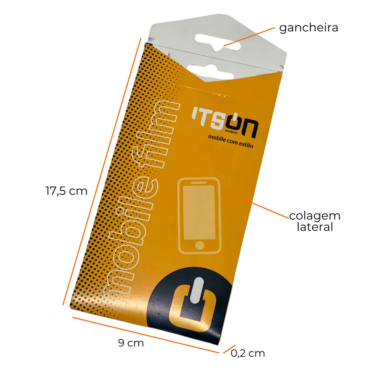 Caixa Para Pelicula de Celular (9 x 0,2 x 17,5 cm) Personalizado