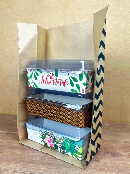 Saco Kraft Delivery N.2 (22 x 11,5 x 34 cm) Feito com Amor - 100 Unidades
