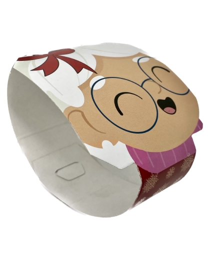Cinta multiuso Natal pão de mel/bolo no pote (32 x 5,5cm) Mamãe Noel - 100 unidades