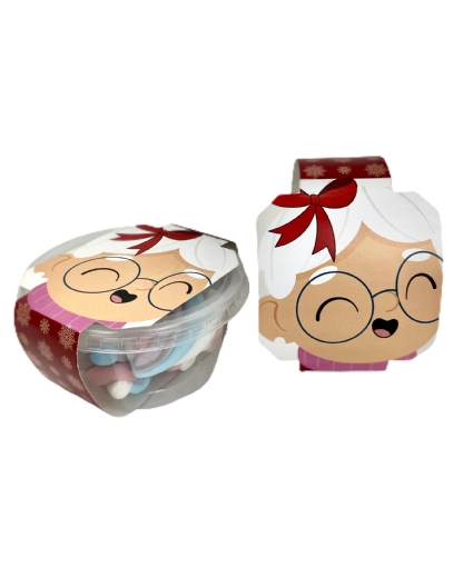 Cinta multiuso Natal pão de mel/bolo no pote (32 x 5,5cm) Mamãe Noel - 100 unidades