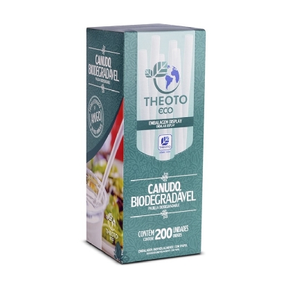 Canudo Plástico Biodegradável - 200 unidades