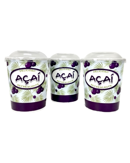 Pote Papel Descartavel C/ Tampa Para Açai 1000 Ml - 100 Unidades