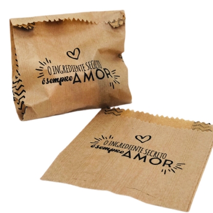 Saquinho Pardo Lanche, porçoes (13 x 5,5 x 15 ) Sempre Amor - 500 unidades